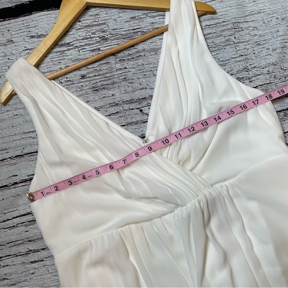 🏷️ NWT Torrid Size 12 Special Occasion Ivory Chiffon Sleeveless Hi Lo Dress NEW - Picture 12 of 15